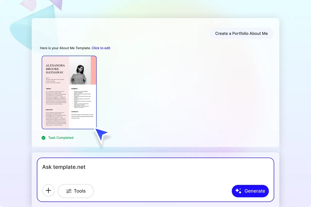 Free AI About Me Generator, Create About Me Image Content Online [ No Signup ]